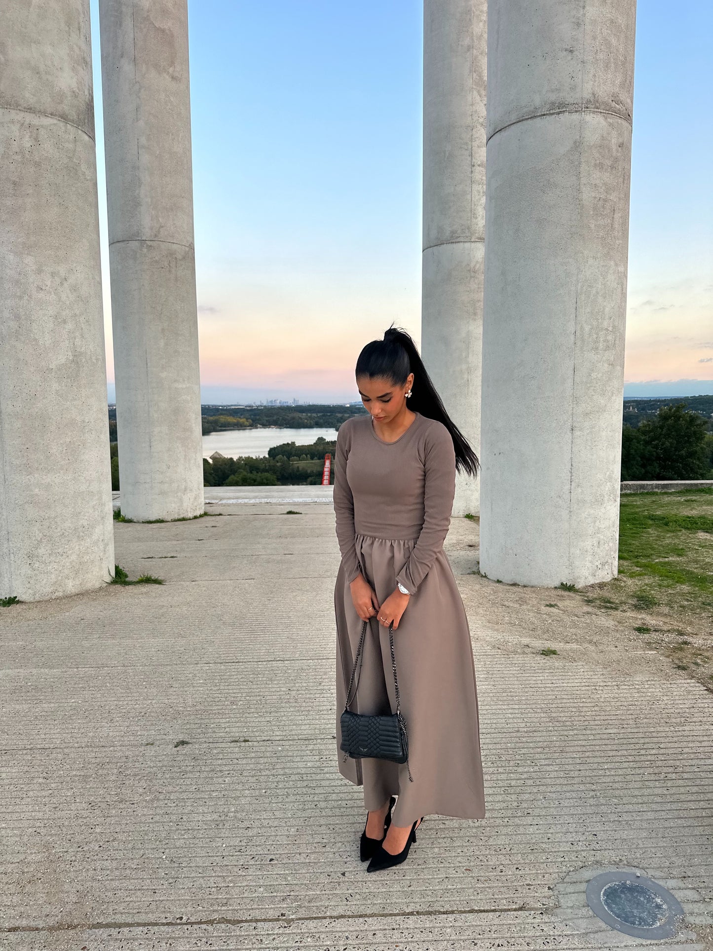 Robe ballerine taupe