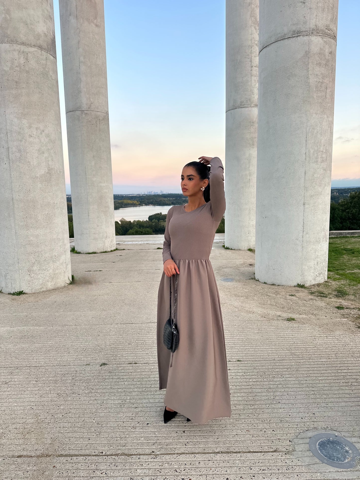 Robe ballerine taupe